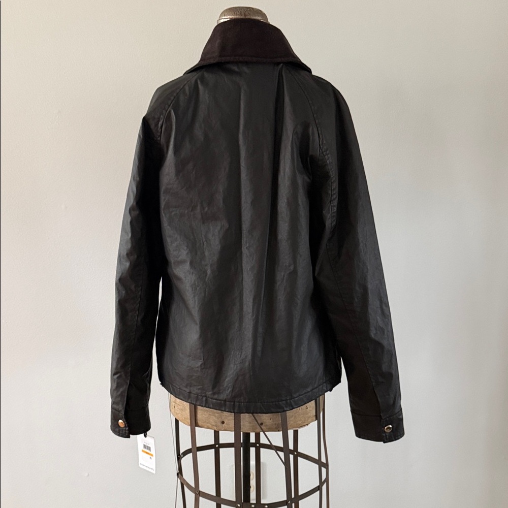 KENSIE Women’s Corduroy Trim Coated Wax Barn Jacket Size Small - Picture 10 of 14